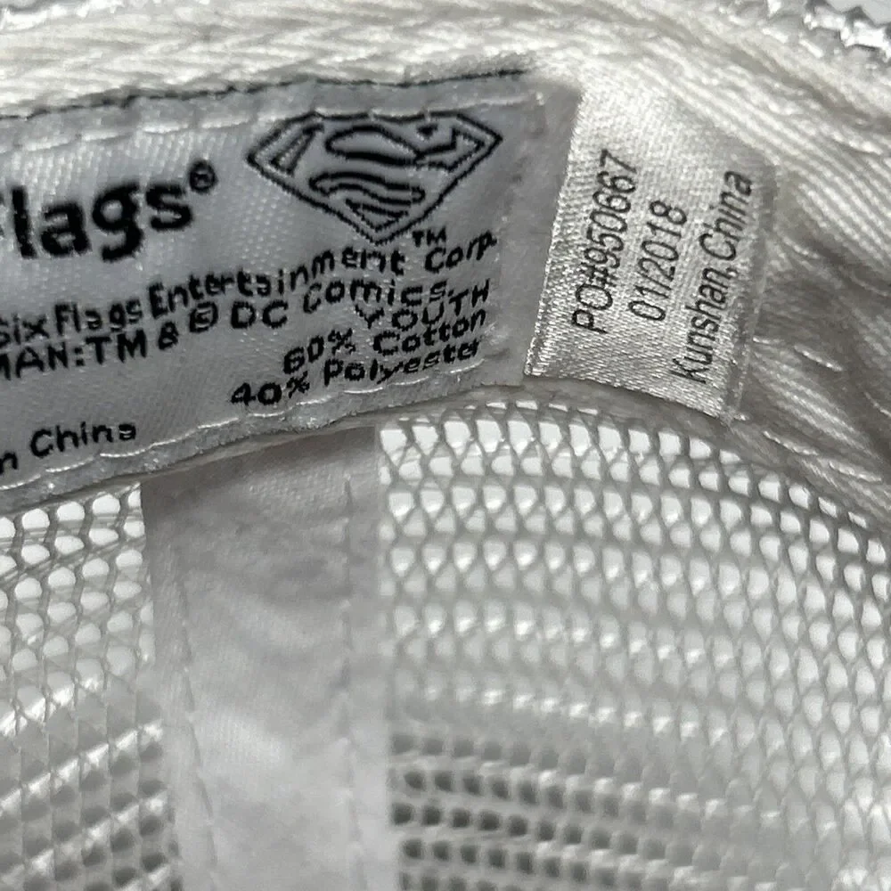 Superman Six Flags Youth Hat Snapback Embroidered Adjustable Ball Cap Baseball